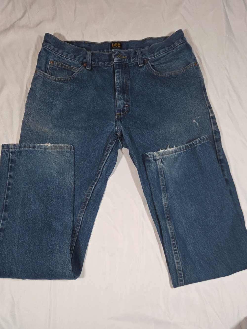 Lee Regular Fit Straight Leg Blue Jeans Size 35 W 34 L